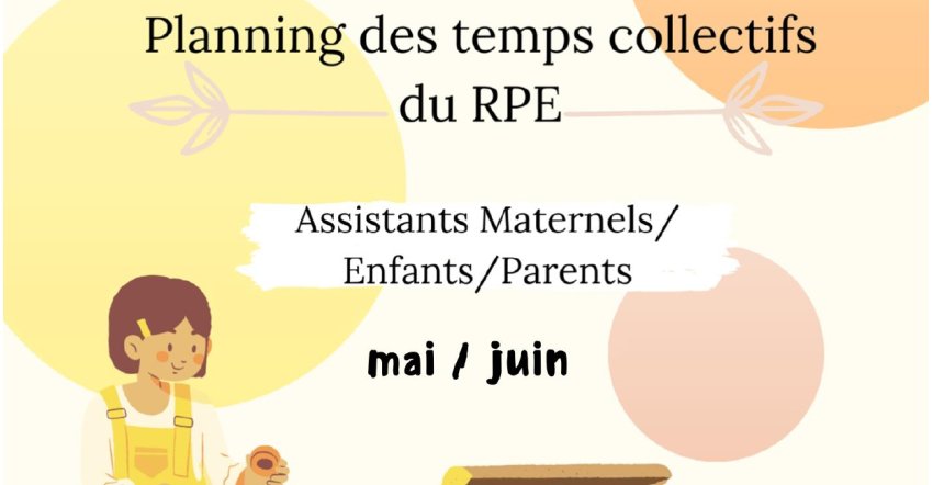 Planning du RPE : Mai - Juin