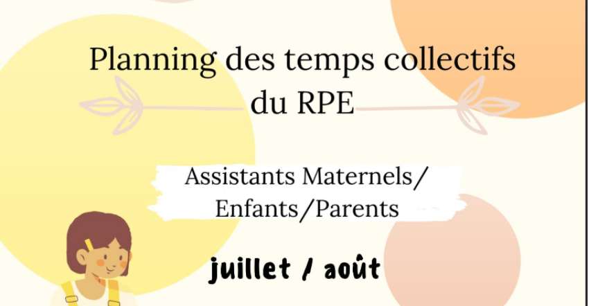 Planning du RPE : Juillet - Aout