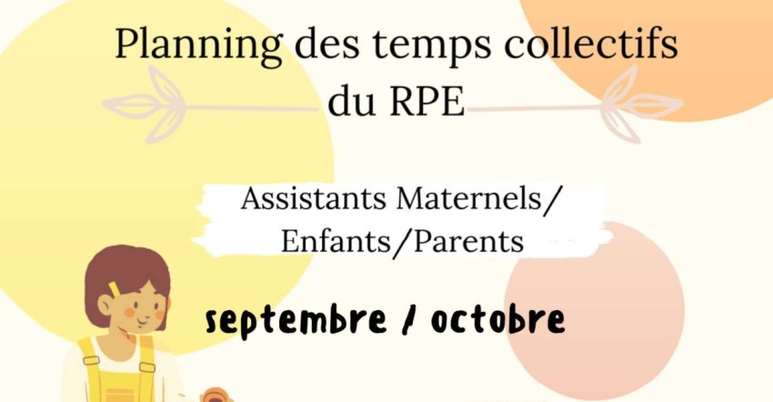 Planning du RPE : Septembre - Octobre